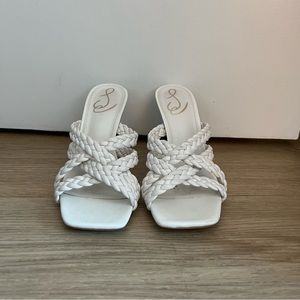 Sam Edelman White Marjorie Mule Heeled Sandals